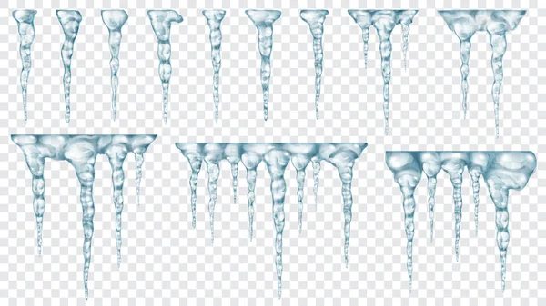 Yarı saydam buz sarkıtları kümesi