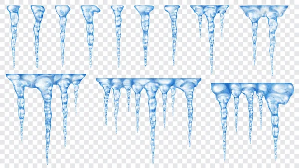 Yarı saydam buz sarkıtları kümesi