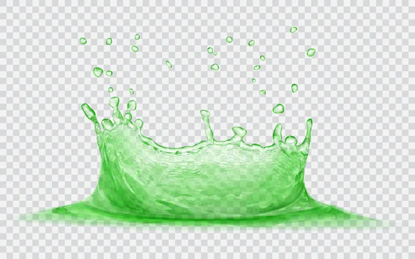 Vatten krona med droppar. Skvätt vatten — Stock vektor