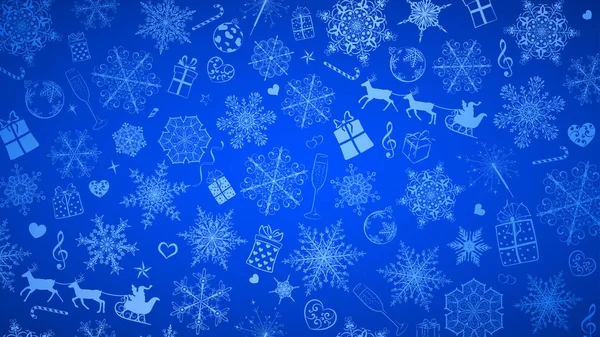 Arka plan kar taneleri ve Noel simgeler