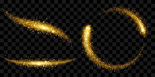 金色闪光星的尾巴 — 图库矢量图片