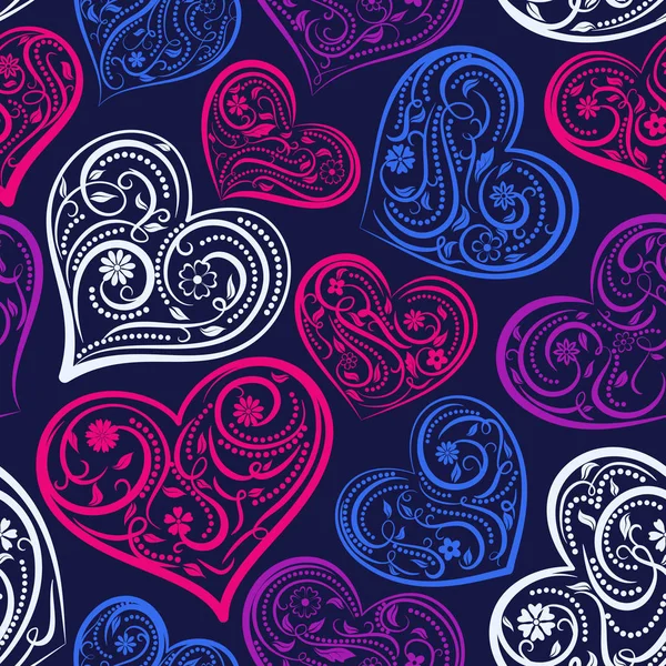 Απρόσκοπτη μοτίβο των καρδιών — Διανυσματικό Αρχείο
