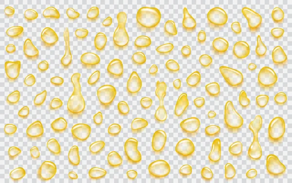Doorzichtige gele druppels — Stockvector