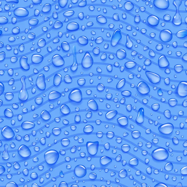 Απρόσκοπτη μοτίβο των κυμάτων και σταγόνες νερού — Διανυσματικό Αρχείο