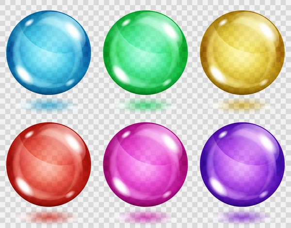 Sphères de couleur transparente avec des ombres — Image vectorielle