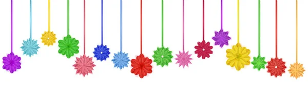 Opknoping papieren bloemen — Stockvector