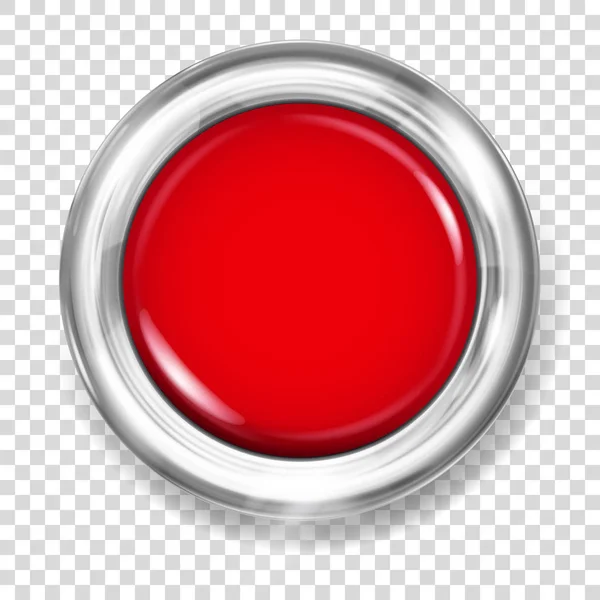 Red plastic button — Stock Vector