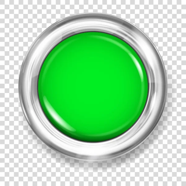 Green plastic button — Stock Vector