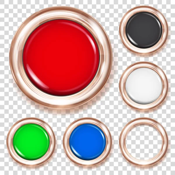 Ensemble de boutons en plastique coloré — Image vectorielle