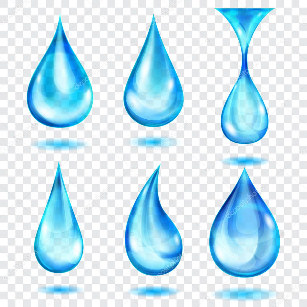 Translucent blue drops