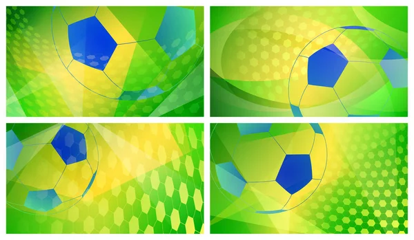 ブラジルの色でのサッカーの背景 — ストックベクタ