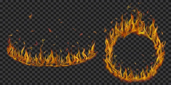 Ensemble de flammes de feu — Image vectorielle