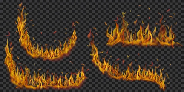 Ensemble de flammes de feu — Image vectorielle