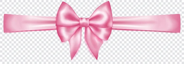 Pink bow with horizontal ribbon — Stock Vector