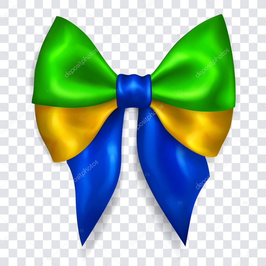 Big bow in colors of Brazil flag