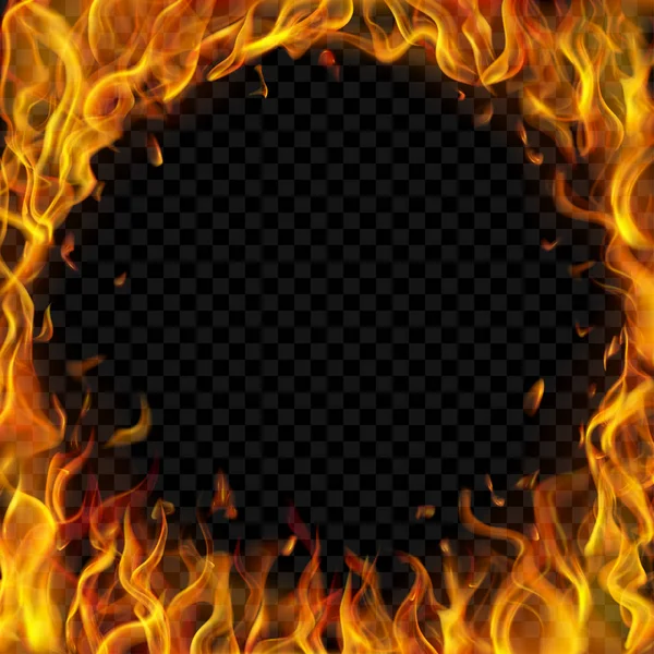 Cadre rond en feu — Image vectorielle