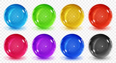 Gölgeler ile şeffaf renkli küreler