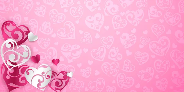 Carte de Saint Valentin avec coeurs — Image vectorielle