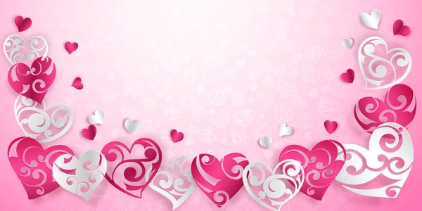 Valentijnskaart met harten — Stockvector