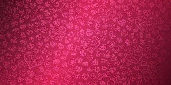 Fondo de corazones en el Día de San Valentín — Vector de stock