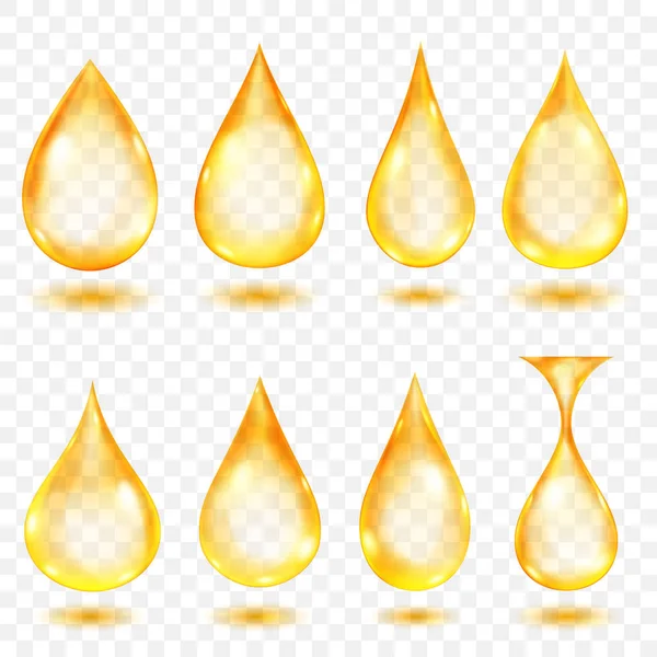 Doorschijnende waterdruppels — Stockvector