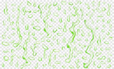 Translucent drops and streaks of water