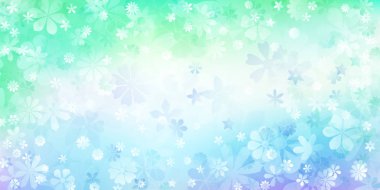 Açık mavi renklerde çeşitli çiçeklerin bahar arkaplanı