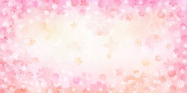 Çeşitli pembe ve şeftali rengi çiçeklerin bahar arkaplanı