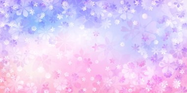 Mor renkli çeşitli çiçeklerin bahar arkaplanı