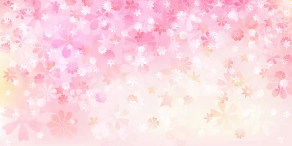 Spring background of various flowers in pink and peach colors