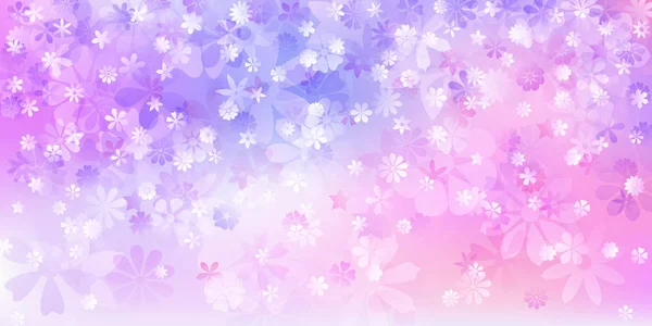 Spring background of various flowers in purple colors
