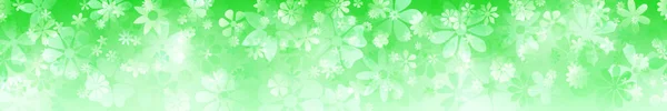 Vår Horisontella Banner Olika Blommor Gröna Färger — Stock vektor