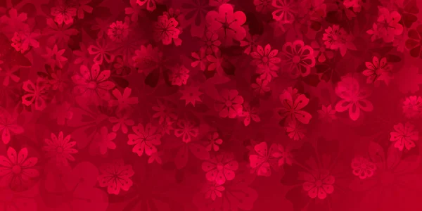 Jarní Pozadí Různých Květin Červených Barvách — Stockový vektor