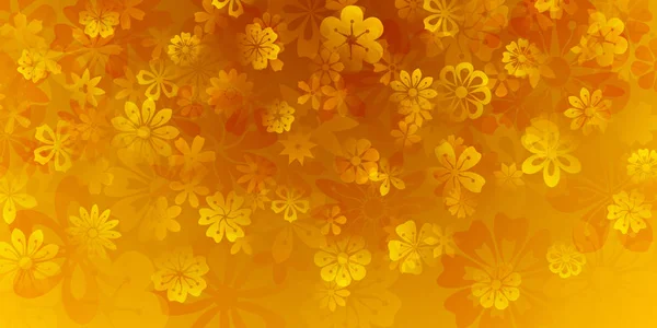Fond Printanier Diverses Fleurs Couleurs Jaunes — Image vectorielle