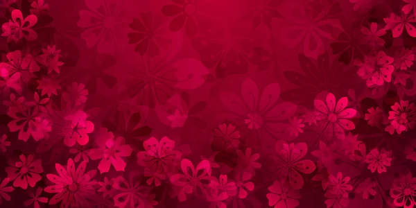 Jarní Pozadí Různých Květin Červených Barvách — Stockový vektor