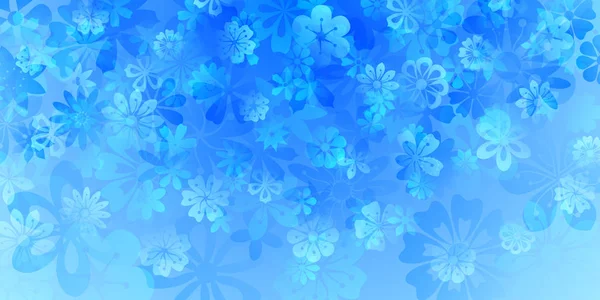 Açık Mavi Renklerde Çeşitli Çiçeklerin Bahar Arkaplanı — Stok Vektör