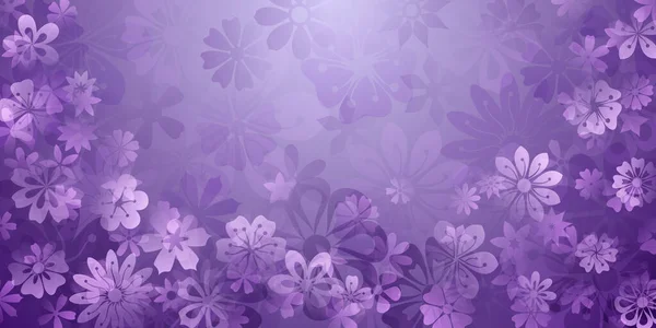 Fond Printanier Diverses Fleurs Couleurs Violettes — Image vectorielle