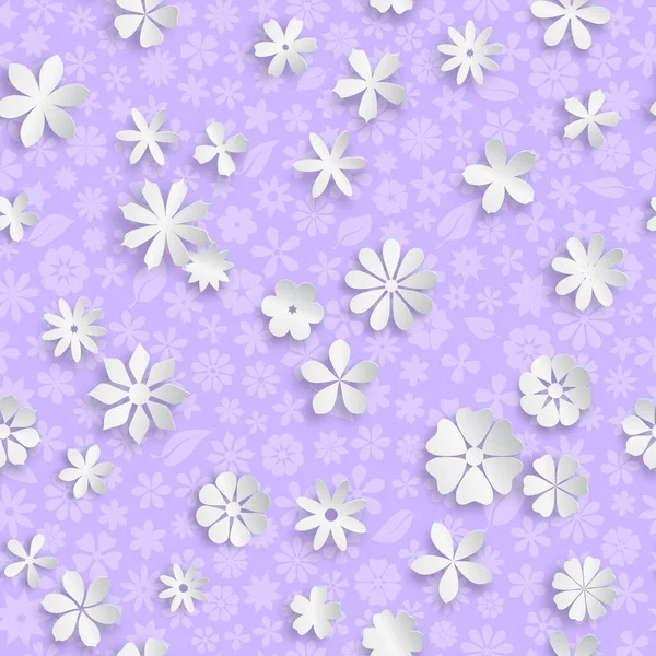 Modello Senza Cuciture Con Texture Floreale Colori Viola Grandi Fiori — Vettoriale Stock