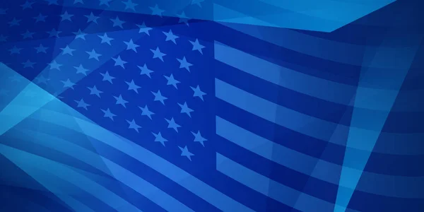 День Независимости Сша Абстрактный Фон Элементами Американского Флага Синих Цветах — стоковый вектор