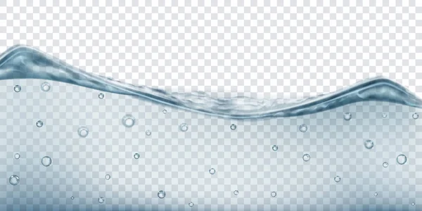 Полупрозрачные Волны Воды Серого Цвета Пузырьками Воздуха Изолированные Прозрачном Фоне — стоковый вектор