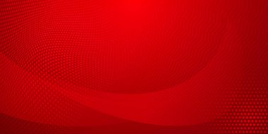 Yarım tonlu noktalardan ve kırmızı renkli kıvrımlı çizgilerden oluşan soyut arkaplan