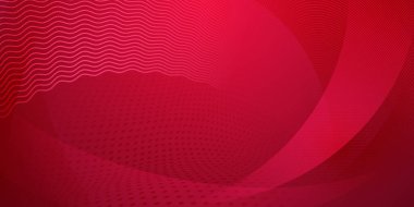 Yarım tonlu noktalardan ve kırmızı renkli kıvrımlı çizgilerden oluşan soyut arkaplan