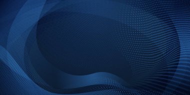 Yarım tonlu noktalardan ve koyu mavi renkli eğri çizgilerden oluşan soyut arkaplan