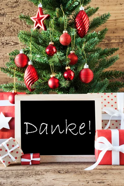 Bunter Weihnachtsbaum mit Text bedeutet Danke — Stockfoto
