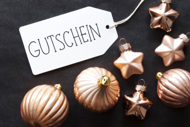 Bronz Noel ağacı topları, Gutschein demektir fiş