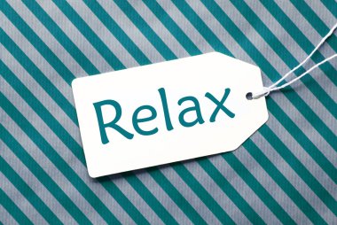 Etiket Turkuaz Ambalaj Kağıdı, Metin Relax