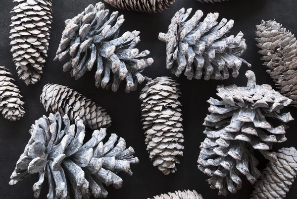Fir Cone Texture As Christmas Decoration, Flat Lay — Stock Photo, Image