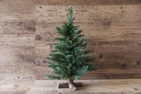 Weihnachtsbaum, gealterter Holzhintergrund, Kopierraum — Stockfoto