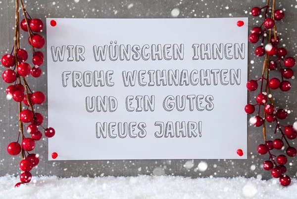 Label, hópelyhek, karácsonyi dekoráció. Gutes Neues: új év — Stock Fotó