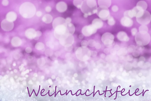 Pink Bokeh Background, Snow, Weihnachtsfeier Means Christmas Party — Stock Photo, Image
